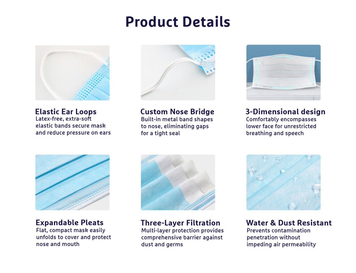 orpian face masks product details 2021 ppe uk made face masks triple layer surgical medical water and dust resistant 